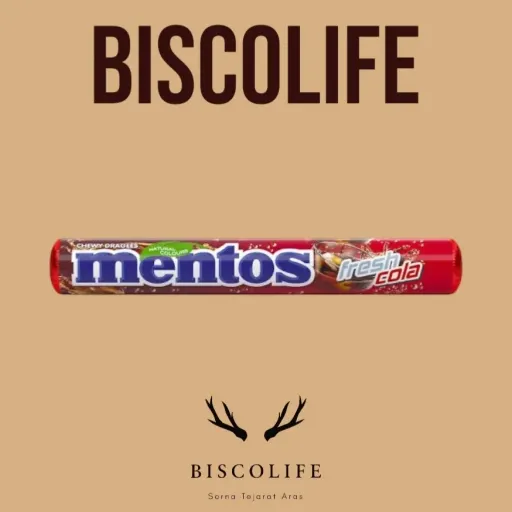 آبنبات خوشبوکننده دهان منتوس با رایحه کولا Mentos Fresh Cola وزن 37.5 گرم