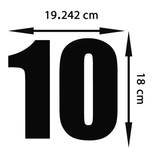 استیکر حرارتی لباس و پارچه طرح عدد 10 رنگ مشکی