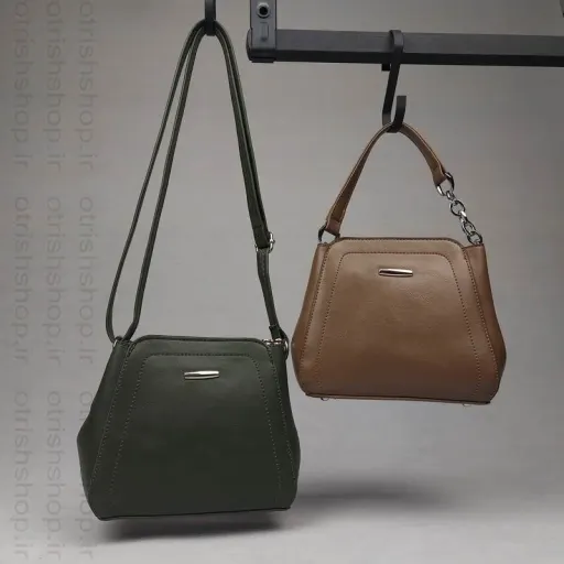 کیف زنانه چرمی چند ضلعی برند ام آر MR - بند ترکیبی زنجیر و چرم با سه رنگ ترند | رنگ سفید