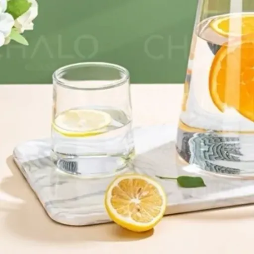 تنگ و لیوان پیرکس درب چوبی برند Deli