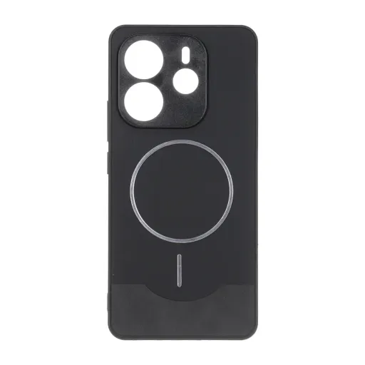 قاب Line Case جیر MagSafe فلزی محافظ لنزدار Xiaomi Redmi Note 14 4G رنگ مشکی