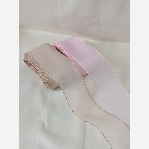 حریر لبه دوخت رنگ نسکافه ای