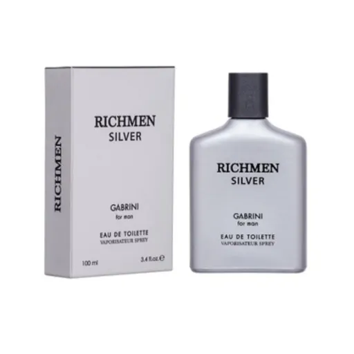 ادکلن مردانه گابرینی مدل RICHMEN SILVER  حجم 100 میل
