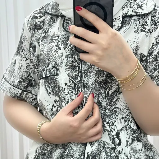 ست بلوز شلوار زنانه کریشه وارداتی کد 1281 چهار فصل تن خور شیک و راحت مناسب باردار و روزمره