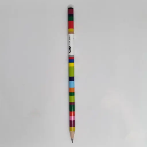 مداد مشکی طرح دار ( طرح مفهومی)گرد مدل KIDZ برند ماینMINE طرح و رنگ سفید ( مثلث)