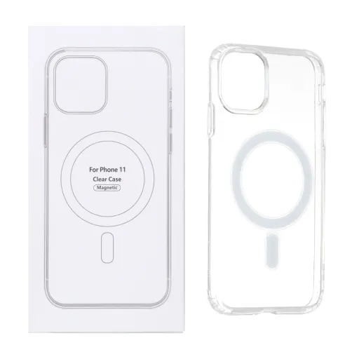 قاب مگ سیف شفاف آیفون 11 - Apple iPhone 11 با قابلیت شارژ NTC - MagSafe (پک دار) رنگ مشکی
