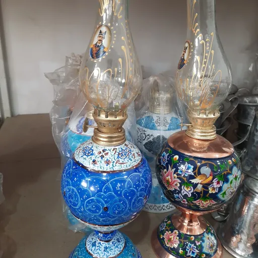 چراغ شاه عباسی طرح مس و پرداز درجه یک اصفهان 