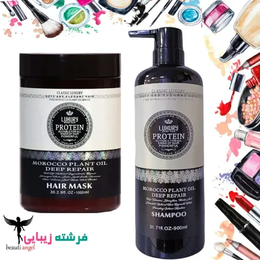 پک شامپو و ماسک مو پروتئينه لاکچری شاین Luxury shine