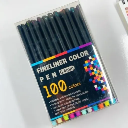  خودکارهای 100 رنگ (0.4 میلیمتر) نوک نمدی FINELINER COLOR PEN 
