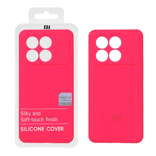قاب سیلیکونی اورجینال پاک کنی درجه یک شیائومی مدل Xiaomi Poco X6 Pro 5G / Redmi K70E (پک اصلی) رنگ صورتی فانتزی