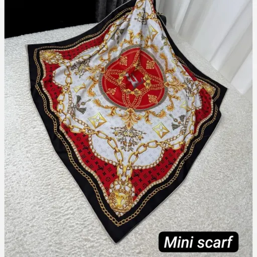 مینی اسکارف توییل الوی زنجیری الیزا(چهار رنگ) رنگ آبی