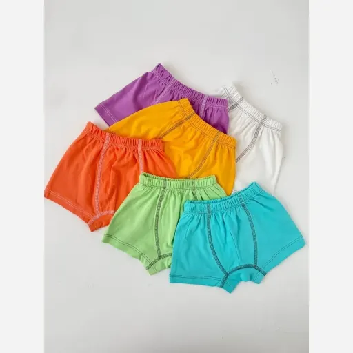 ست رکابی و شورت پسرانه نخ پنبه سوپر در 6 رنگ شاد و ضد حساسیت رنگ سبزسایز xs