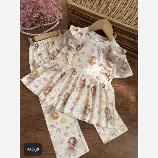 ست تیشرت و شلوار دخترانه جنس پنبه یکرو سایز 40 تا 60 گزینه ها ۵۵