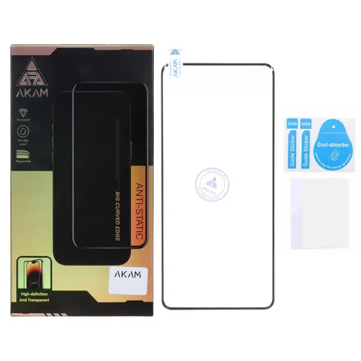گلس محافظ صفحه نمایش شیشه ای خم فول چسب درجه یک آنتی استاتیک AKAM مدل داریا باند 1 - 1 Daria Bond
