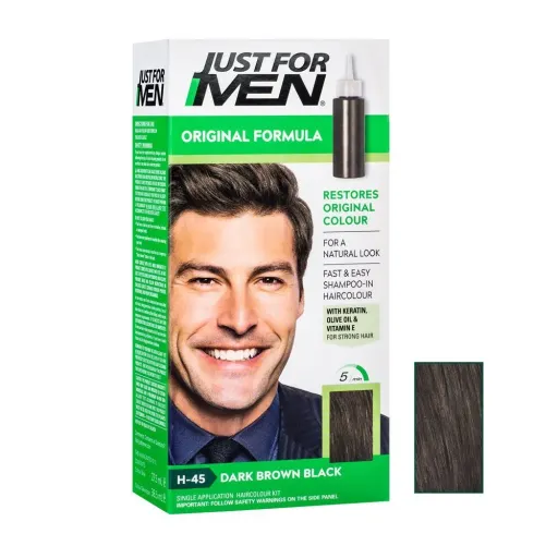 رنگ مو جاست فور من مدل H-45 رنگ قهوه ای تیره رنگ قهوه‌ای تیره