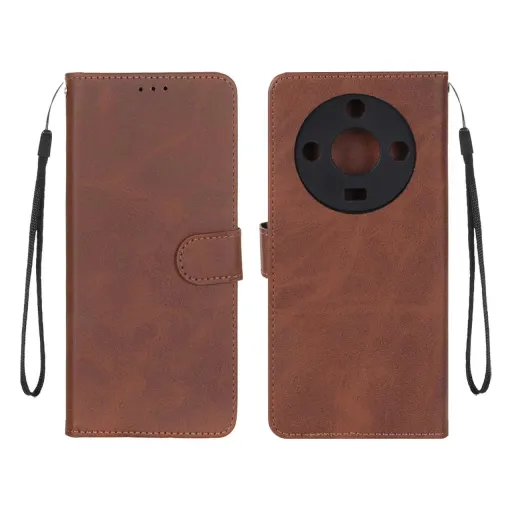 کیف موبایل چرمی جاکارتی مگنتی و محافظ لنزدار درجه یک MNC مدل هواوی آنر Honor X9b رنگ سرمه ای