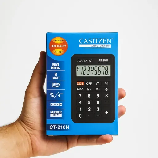 ماشین حساب کوچک CASITZEN مدل CT-210N در مداد قرمز