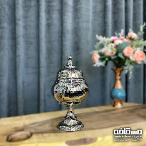 قندان خمره ای پایه دار کروم