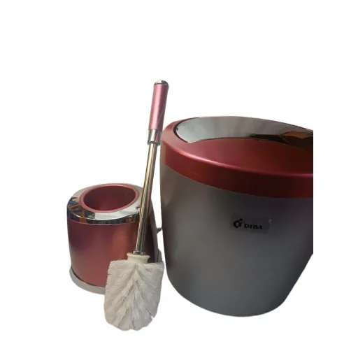 سطل و فرچه سرویس بهداشتی دیبا ارغوانی کرم