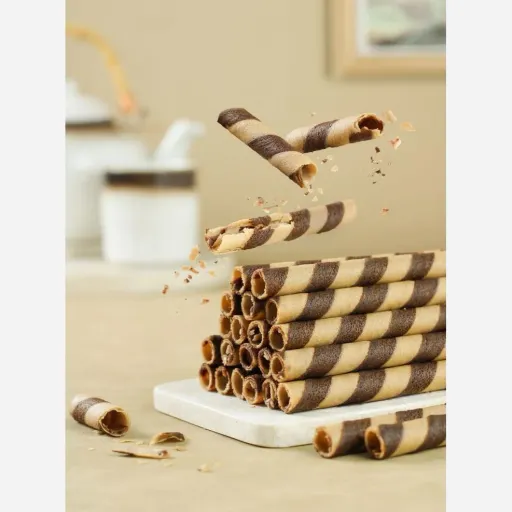 شوکورول ویفر لوله ای مغز شکلاتی وزن 100 گرم