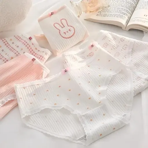 شورت زنانه عروسکی فانتزی کبریتی نخی طرح خرگوشی سایز بزرگ 3X طرح 1