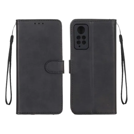 کیف موبایل چرمی مگنتی محافظ لنزدار درجه یک داخل خز شیائومی مدل Xiaomi Redmi Note 12 Pro 4G / Redmi Note 11 Pro رنگ سرمه ای