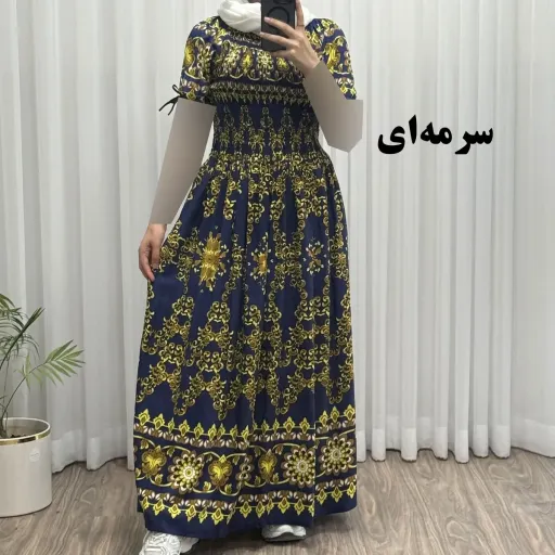 پیراهن نخی هندی آمیتا فری سایز تا 50 چهارفصل شیک و راحت بدون چروک و آبرفت زنانه و دخترانه