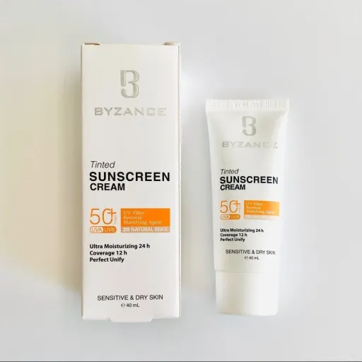 کرم ضد آفتاب رنگی بیزانس spf50 رنگ 20 خشک و حساس