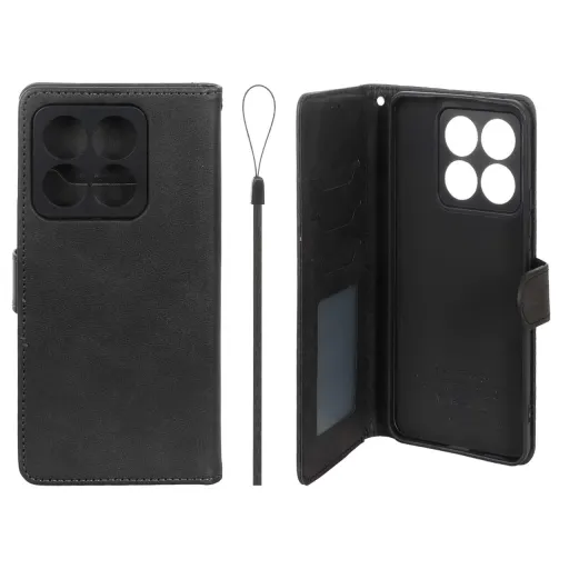 کیف موبایل چرمی مگنتی جاکارتی و محافظ لنزدار درجه یک داخل خز MNC Plus شیائومی مدل Xiaomi Mi 14T رنگ خاکستری