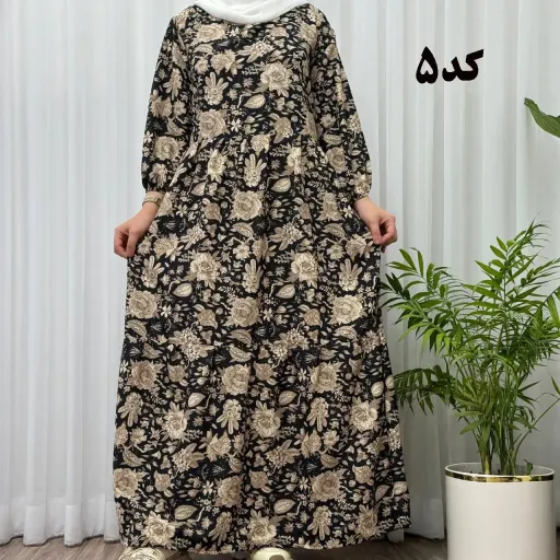 پیراهن ساحلی زنانه بوگاتی مدل دنیا فری سایز تا سایز 50 جنس فلور بوگاتی کمربنددار بدون بدن نما گزینه ها کد-3
