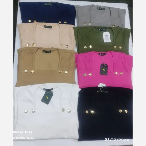 بلوز جلو سینه باز دکمه دار جنس کبریتی بلوز کبریتی زنانه فری سایز از 36 تا  46 رنگبندی 8 رنگ بلوز کبریتی دخترانه و زنانه  رنگ مشکی