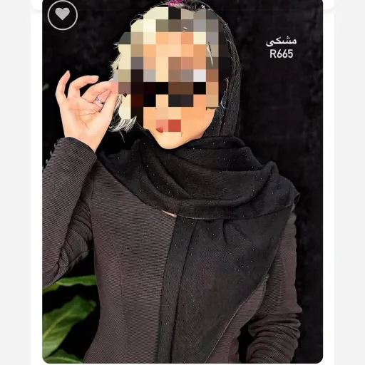 روسری فول نگین کد 671 رنگ سفید