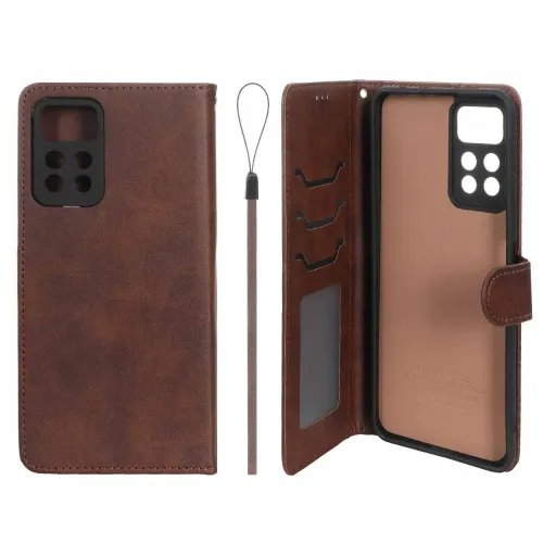 کیف موبایل جاکارتی مگنتی درجه یک داخل خز شیائومی MNC Plus مدل نوت 11 پرو پلاس - Xiaomi Redmi Note 11 Pro Plus رنگ قهوه ای