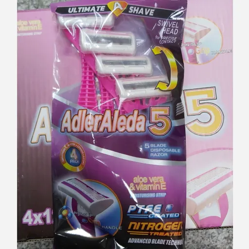 خودتراش ژیلت 5تیغ اصلی بسته 4 عددی(ژیلت 5 لبه) Adler aleda
