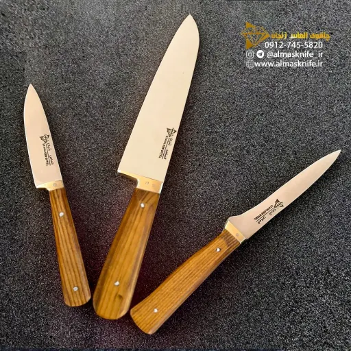 ست 3 پارچه حرفه ای چاقوی آشپزخانه 