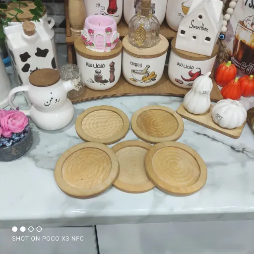 زیر روغنی چوبی طرح گرد بسیار کاربردی 