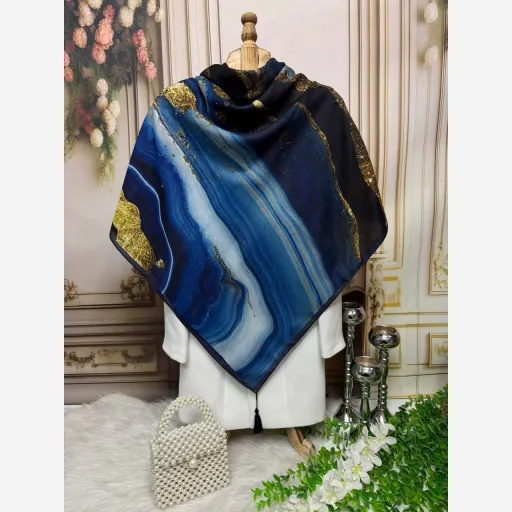 روسری نخ کاستوم آبی اقیانوسی