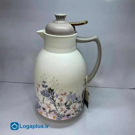 فلاسک DAYDAYS مدل گلدار به همراه صافی 2 لیتر شیشه صورتی (پسکرایه) رنگ قهوه ای
