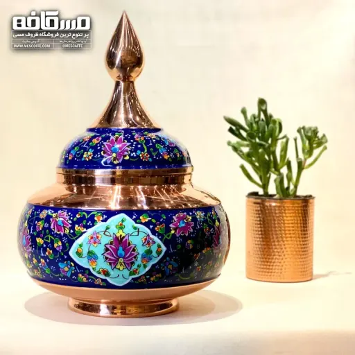 قندان مس و پرداز (مدل سفینه ای/کد 915)