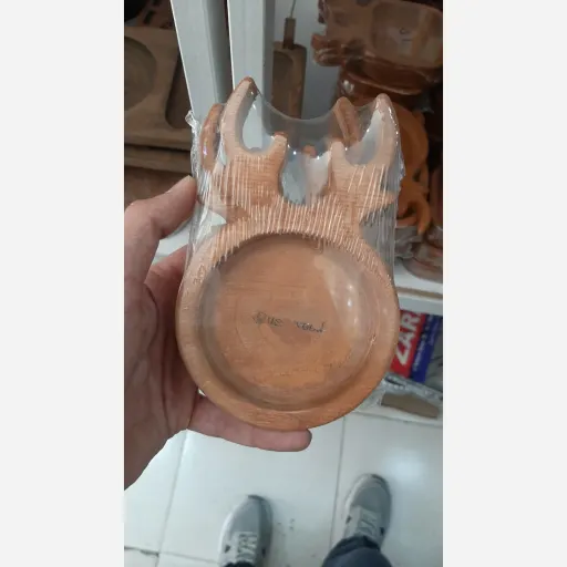 زیر استکانی چوبی طرح شاخ گوزن  طرح مربعی