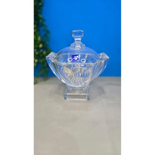 شکلات خوری شیشه و بلور اصفهان مدل اسکوئر رنگ بی رنگ شفاف