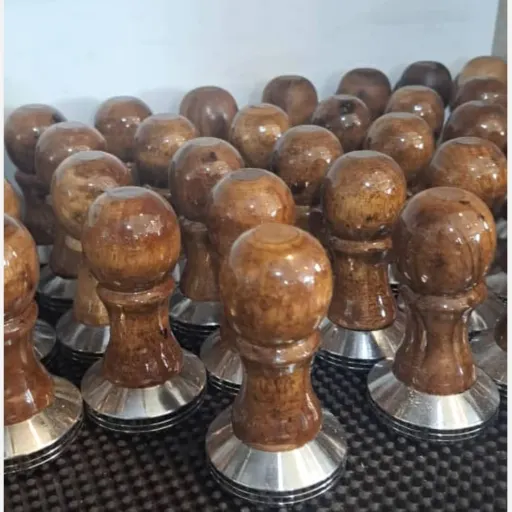 تمپر قهوه دسته چوبی سایز 51 خانگی