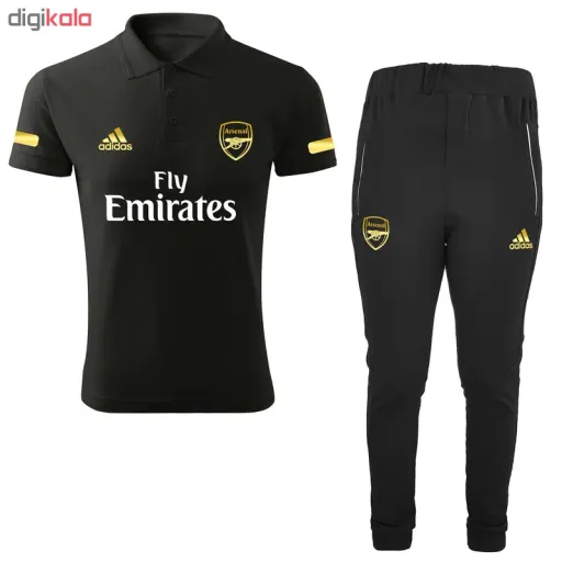 ست پولوشرت و شلوار ورزشی مردانه طرح آرسنال کد RS2021مدل 1 سایز مشکی - XXL