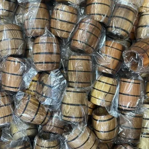 شات قهوه چوبی طرح بشکه (شات قهوه نیم لیوان کوچک چوب جنگلی) 