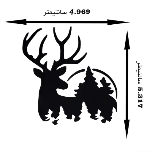 استیکر حرارتی طرح گوزن 01 بسته6عددی رنگ سفید