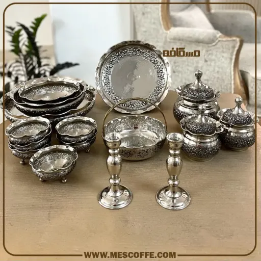 سرویس پذیرایی 6 نفره مسی(کروم شده)