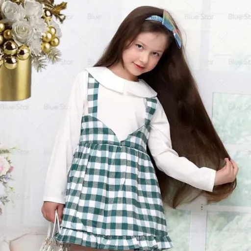  پیراهن چهارخونه بچگانه دخترانه  سایز سایز 6