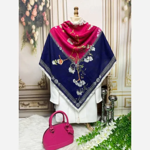 روسری نخ کاستوم بلبل و شمعدونه