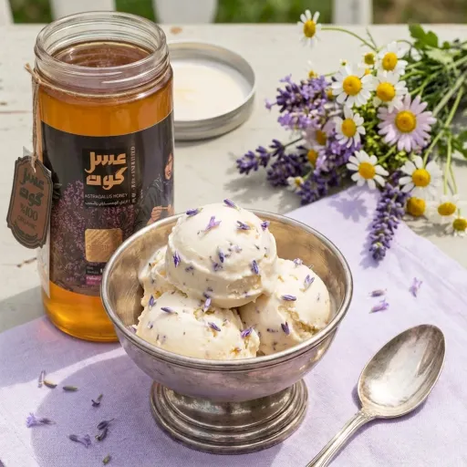 عسل گون عشایری خالص چهارمحال(1000گرم/ارگانیک ساکارز زیر3 /عطر و طعم عالی)