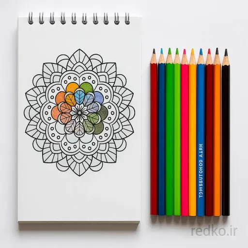 مداد رنگی 12 رنگ K.M.T در مداد قرمز